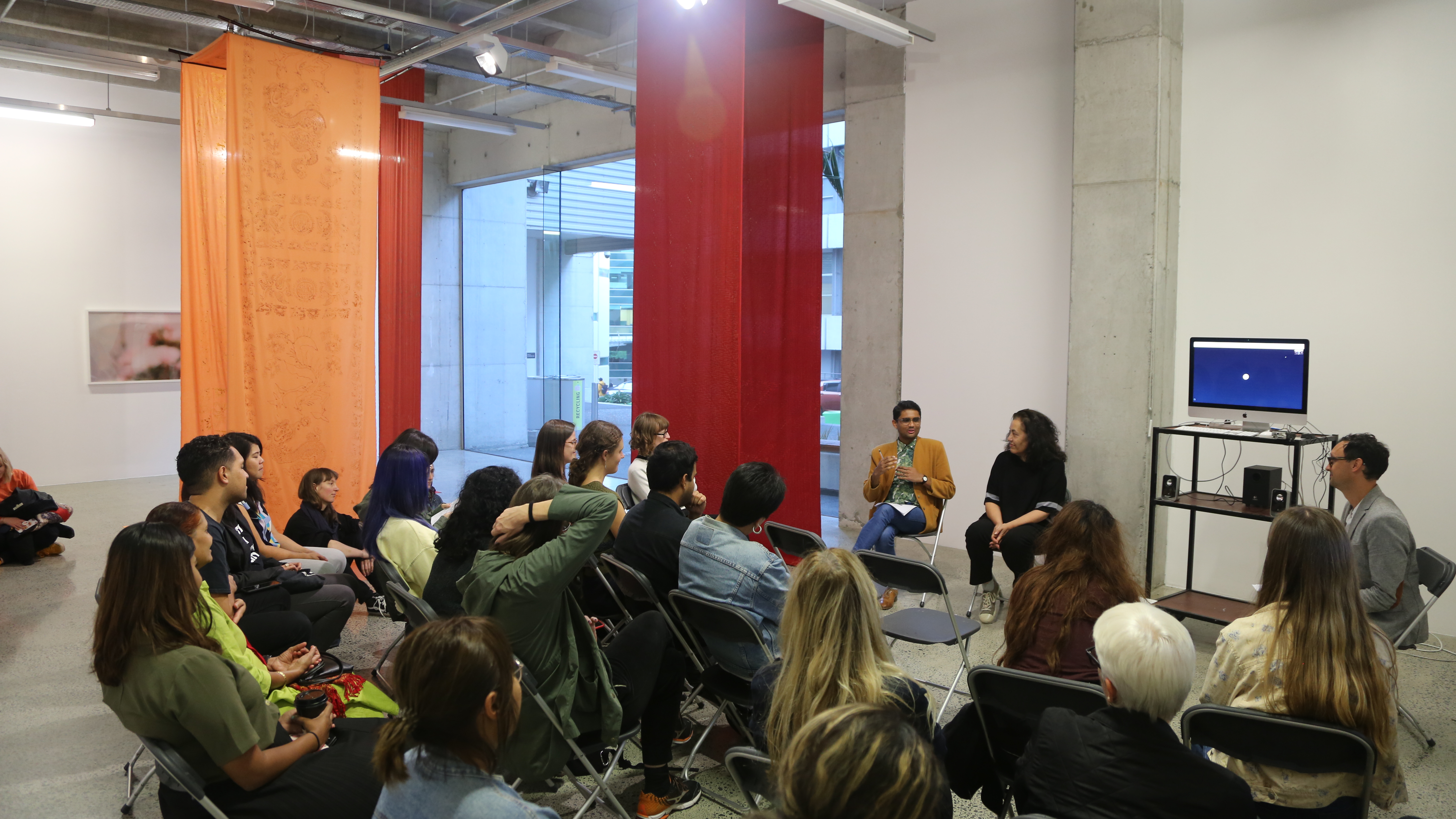 Group gathering in Gallery Two