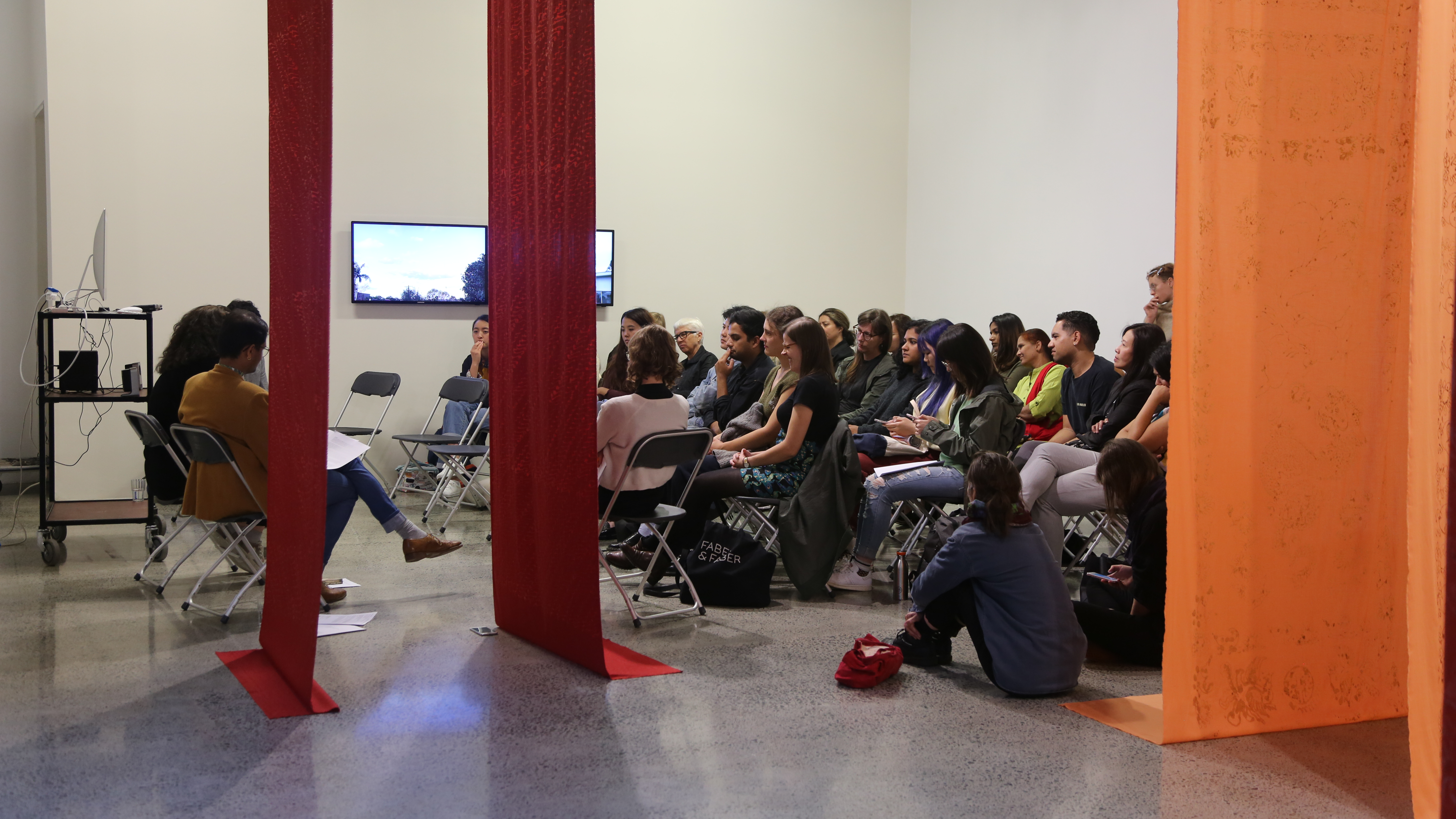 Group gathering in Gallery Two
